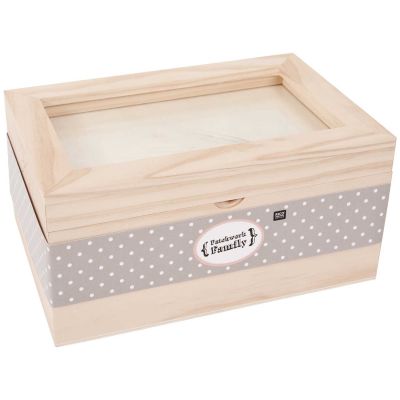 Rico Design Holzschatulle mit Glaseinsatz 20x13x10cm Rico Design Holzschatulle mit Glaseinsatz 20x13x10cm von Rico Design