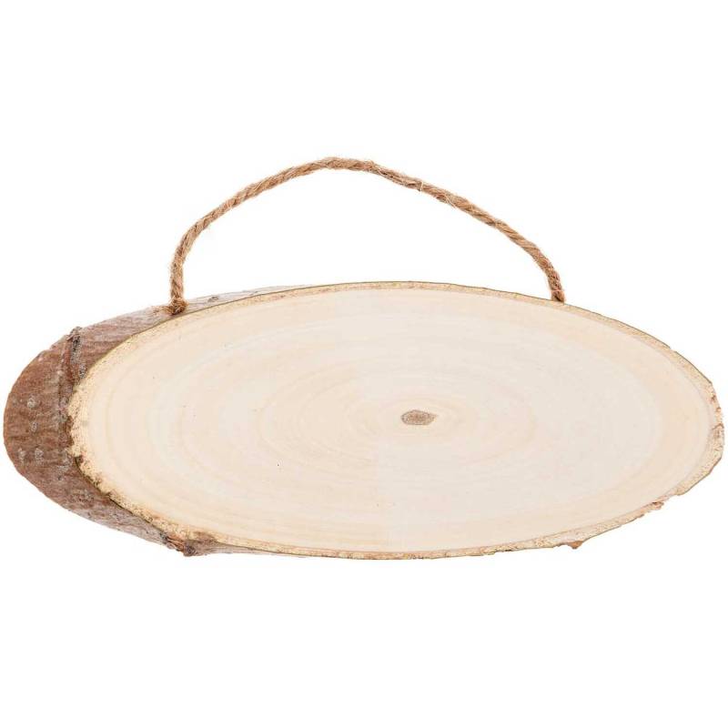Holzschild oval 14-18x7-10cm 1cm dick von Rico Design