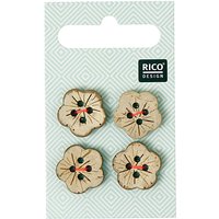 Knöpfe in Blütenform 1,6cm 4 Stück von Rico Design