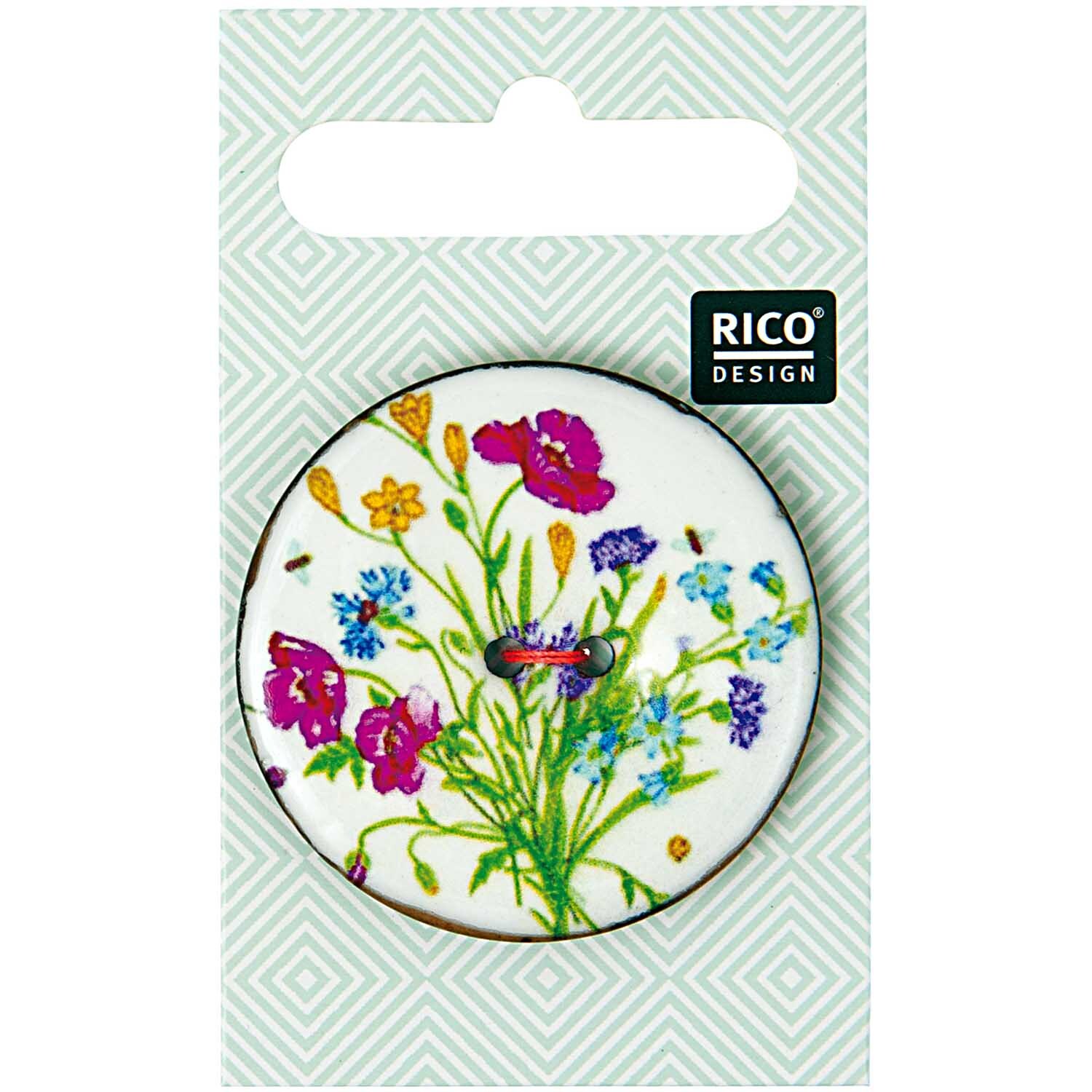 Knopf floral weiß 4cm Knopf floral weiß 4cm von Rico Design