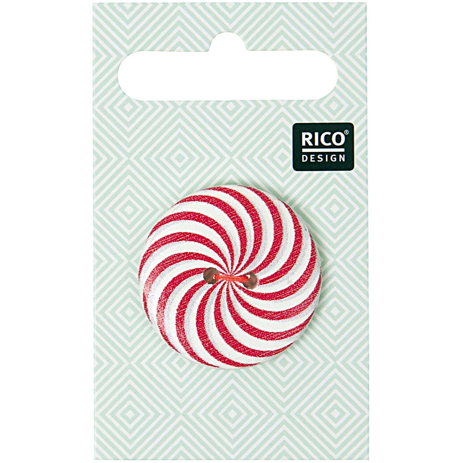 Knopf mit Farbstrudel rot 3cm Knopf mit Farbstrudel rot 3cm von Rico Design