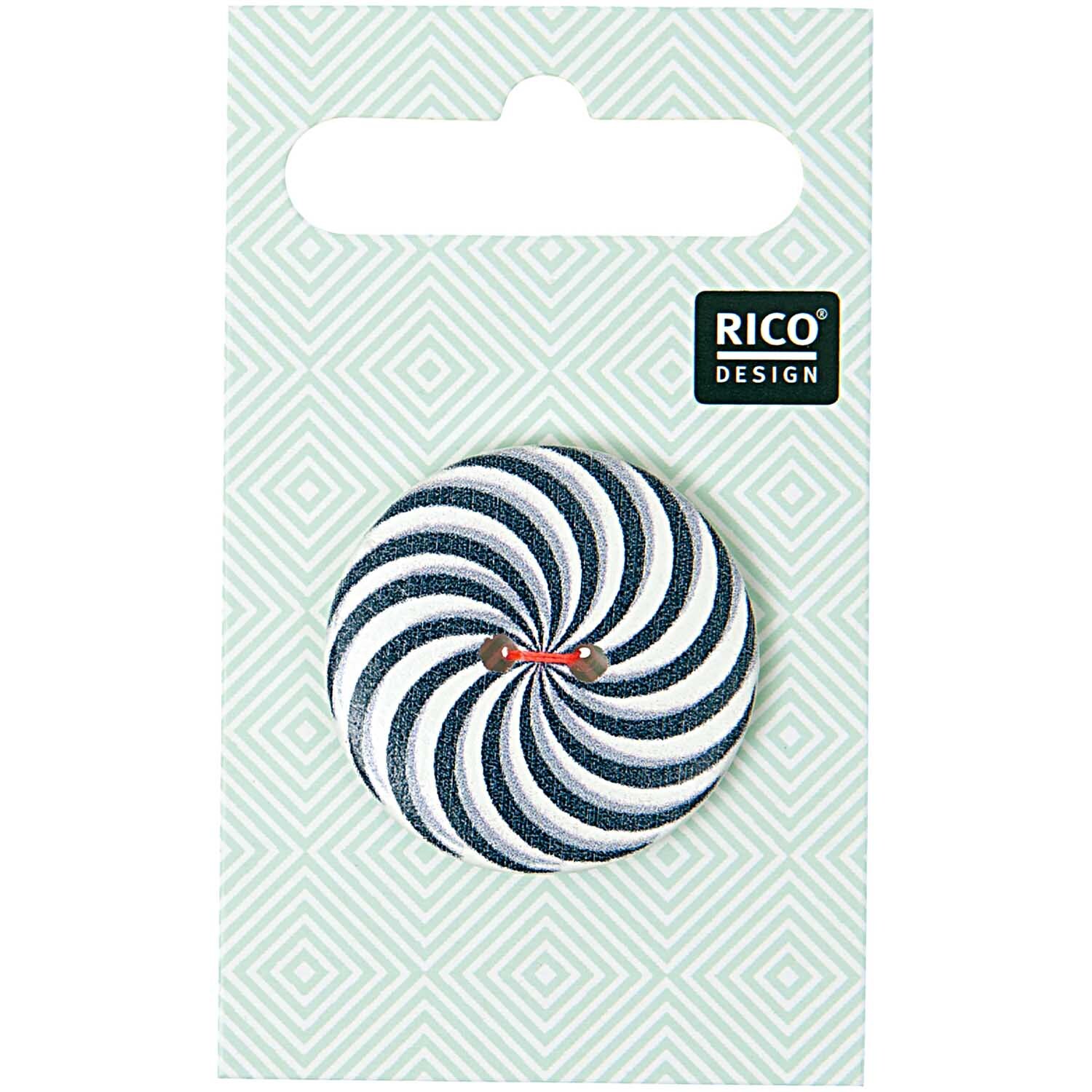 Knopf mit Farbstrudel schwarz 3cm Knopf mit Farbstrudel schwarz 3cm von Rico Design