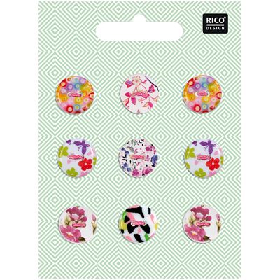 Knopfmix perlmutt Floral Nr.1 1,5cm 9 Stück von Rico Design