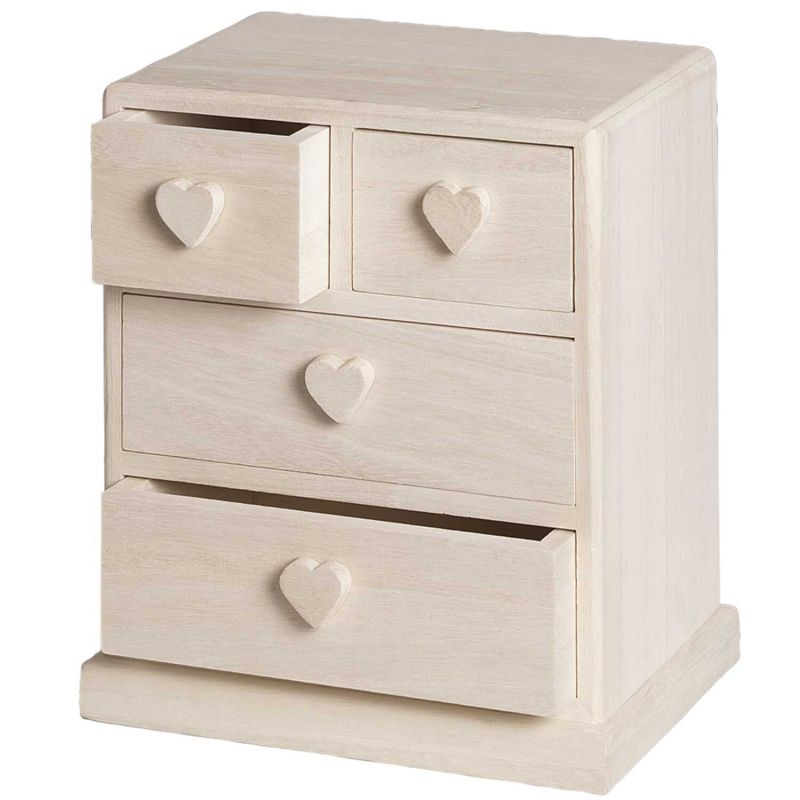 Rico Design Kommode mit Herzgriff 22x18x14cm Rico Design Kommode mit Herzgriff 22x18x14cm von Rico Design