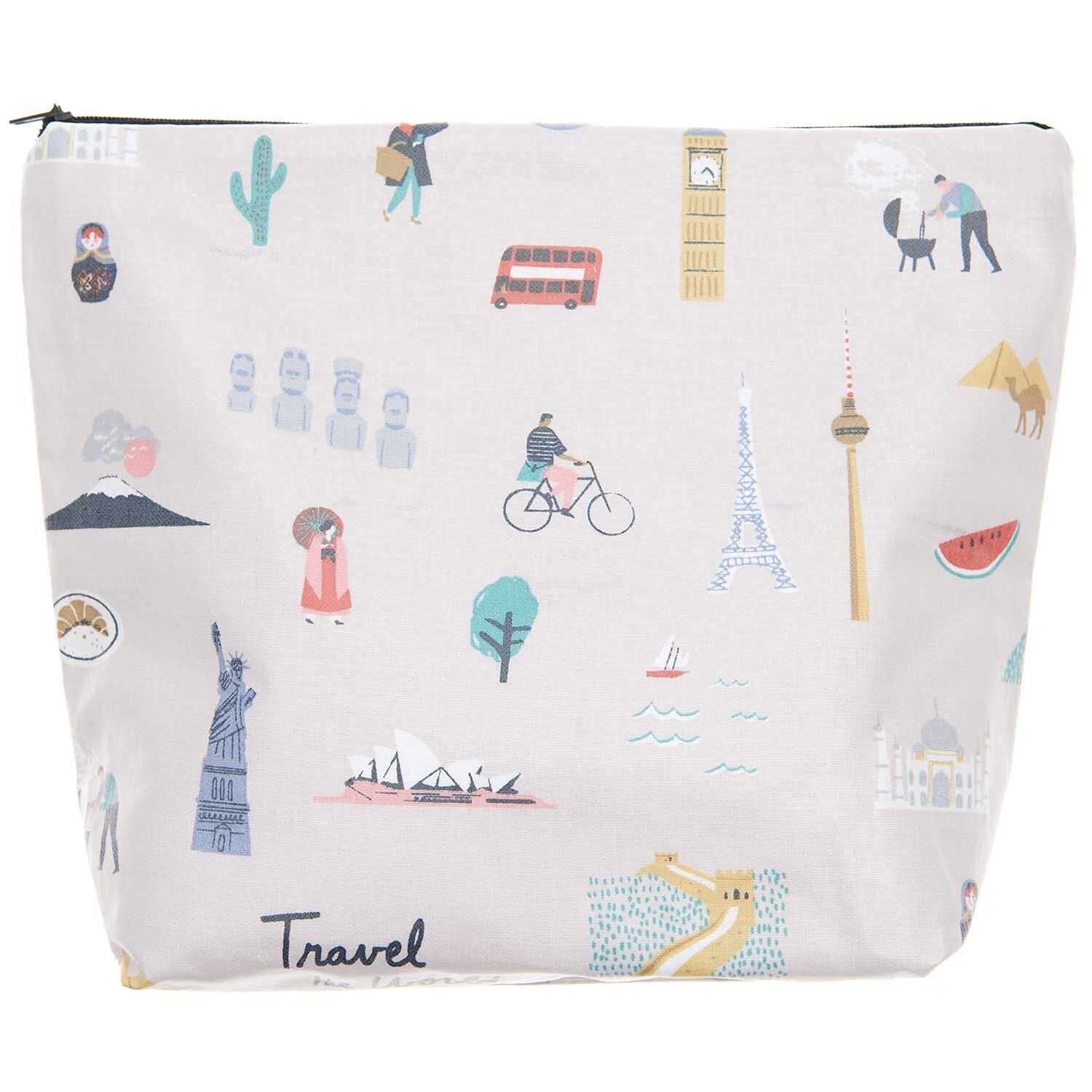 Rico Design Kosmetiktasche Travel the World flieder 28x21x9cm von Rico Design