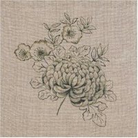 Leinenband bedruckt Chrysantheme natur 11-fädig 30cm von Rico Design