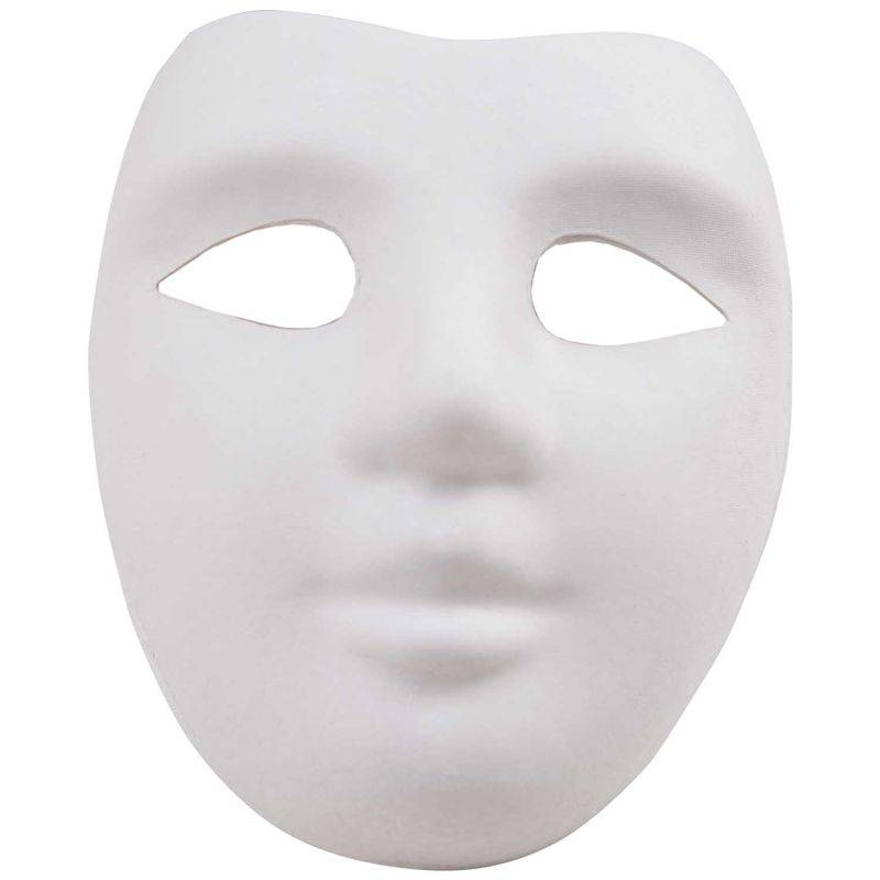Maske Gesicht weiß 18x22cm von Rico Design