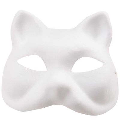 Maske Katzengesicht weiß 18x17cm von Rico Design