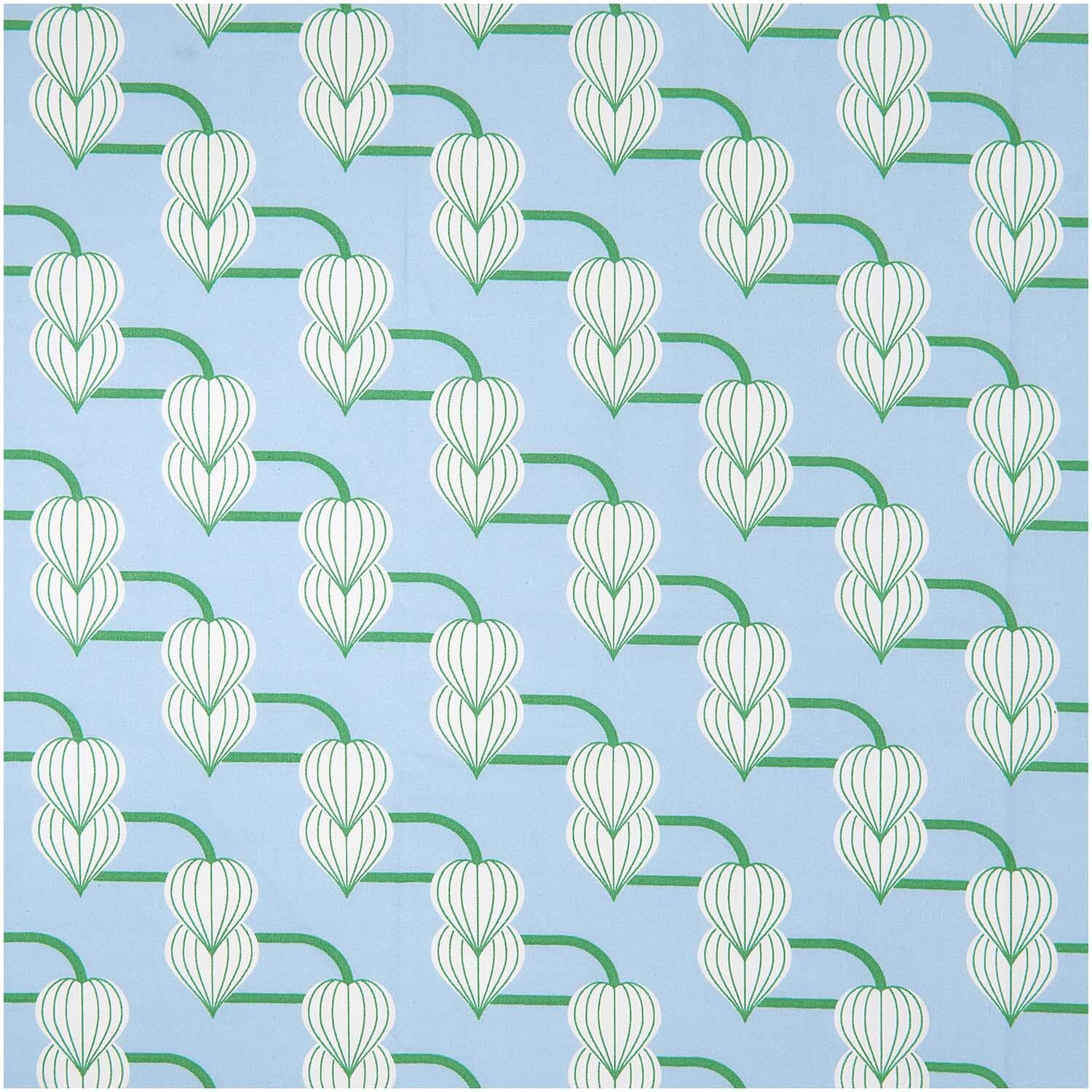 Meterware Baumwoll-Popelin blau Knospen von Rico Design