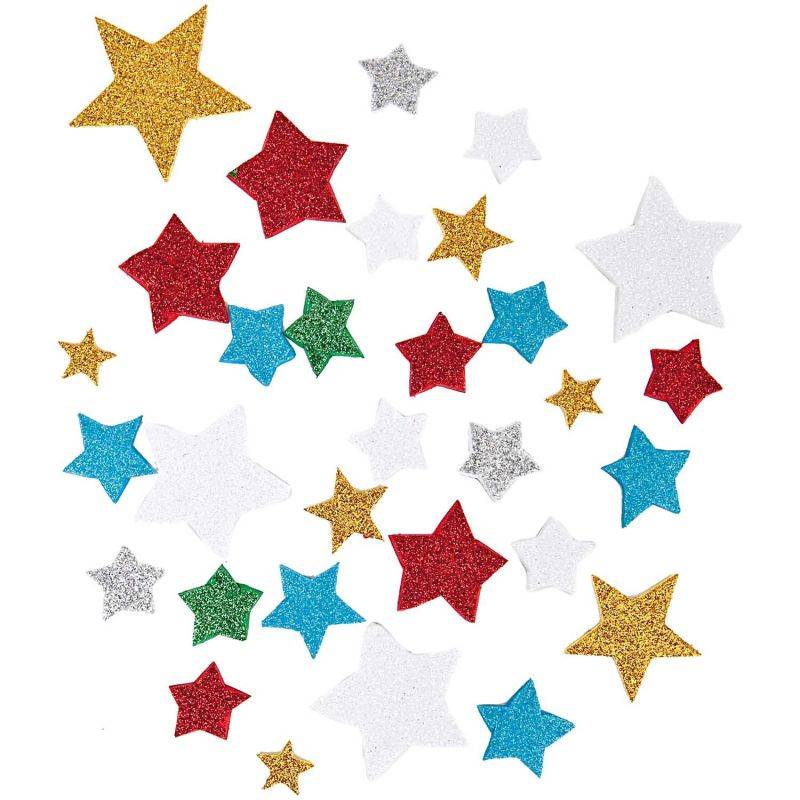Moosgummi Sterne Glitter selbstklebend von Rico Design