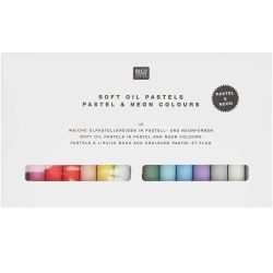 Ölpastellkreide Pastell & Neon 12 Farben von Rico Design