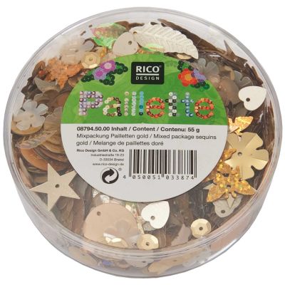 Pailletten Mix gold 55g Pailletten Mix gold 55g von Rico Design