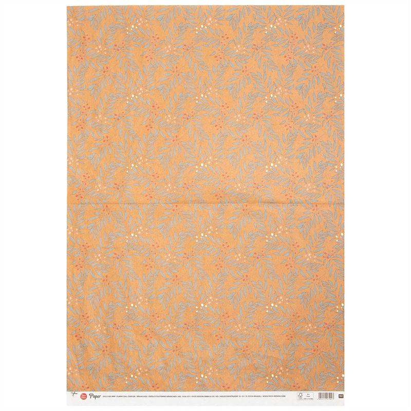 Paper Patch Papier Zweige orange 30x42cm von Rico Design