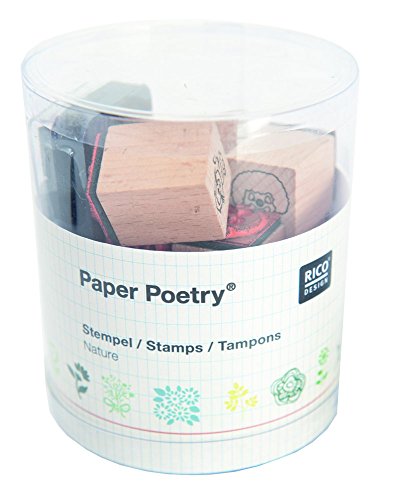 Rico Design Paper Poetry Stempelset Natur - Holzstempel mit Stempelkissen zum Basteln für Kinder - 15 Motive - Stempel aus Holz DIY, 8 x 8 x 9.5 cm Rico Design Paper Poetry Stempelset Natur - Holzstempel mit Stempelkissen zum Basteln für Kinder - 15 Motive - Stempel aus Holz DIY, 8 x 8 x 9.5 cm von Rico Design