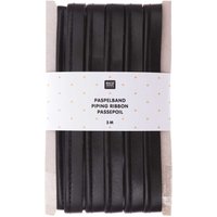 Paspelband Kunstleder schwarz 1cmx3m von Rico Design