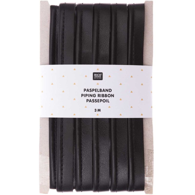 Paspelband Kunstleder schwarz 1cmx3m Paspelband Kunstleder schwarz 1cmx3m von Rico Design