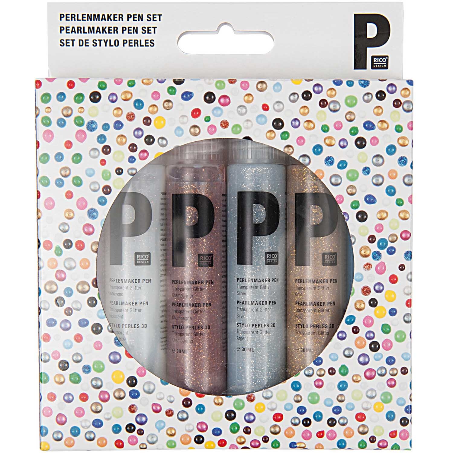 Perlenmaker Pen Set glitter 6x30ml von Rico Design