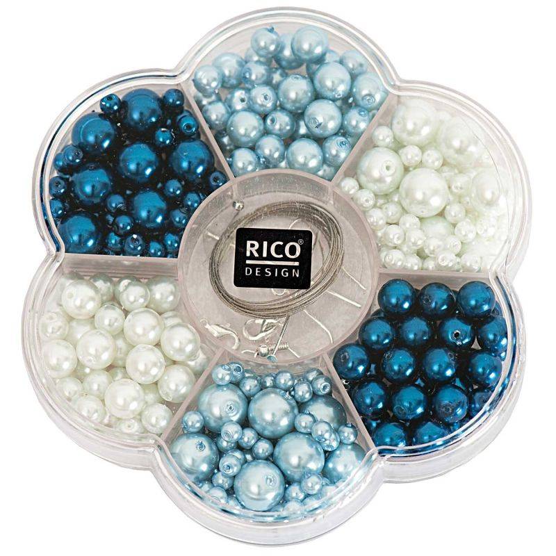 Renaissance Perlen-Set blau  Mix von Rico Design