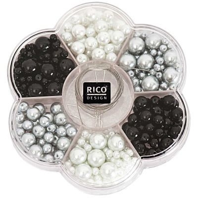 Renaissance Perlen-Set schwarz-weiß  Mix von Rico Design