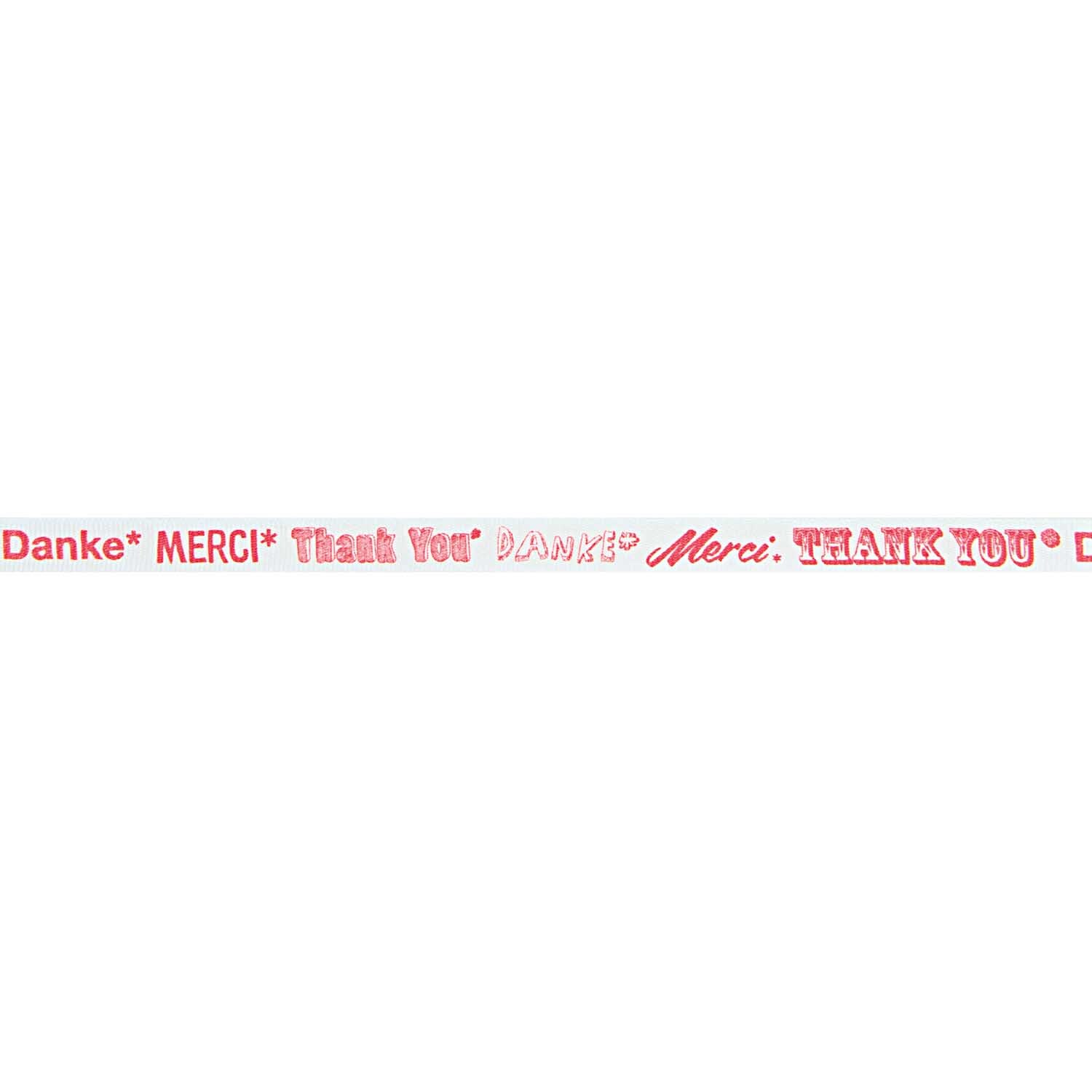 Ribbon thank you weiß-neonrot 2m Ribbon thank you weiß-neonrot 2m von Rico Design