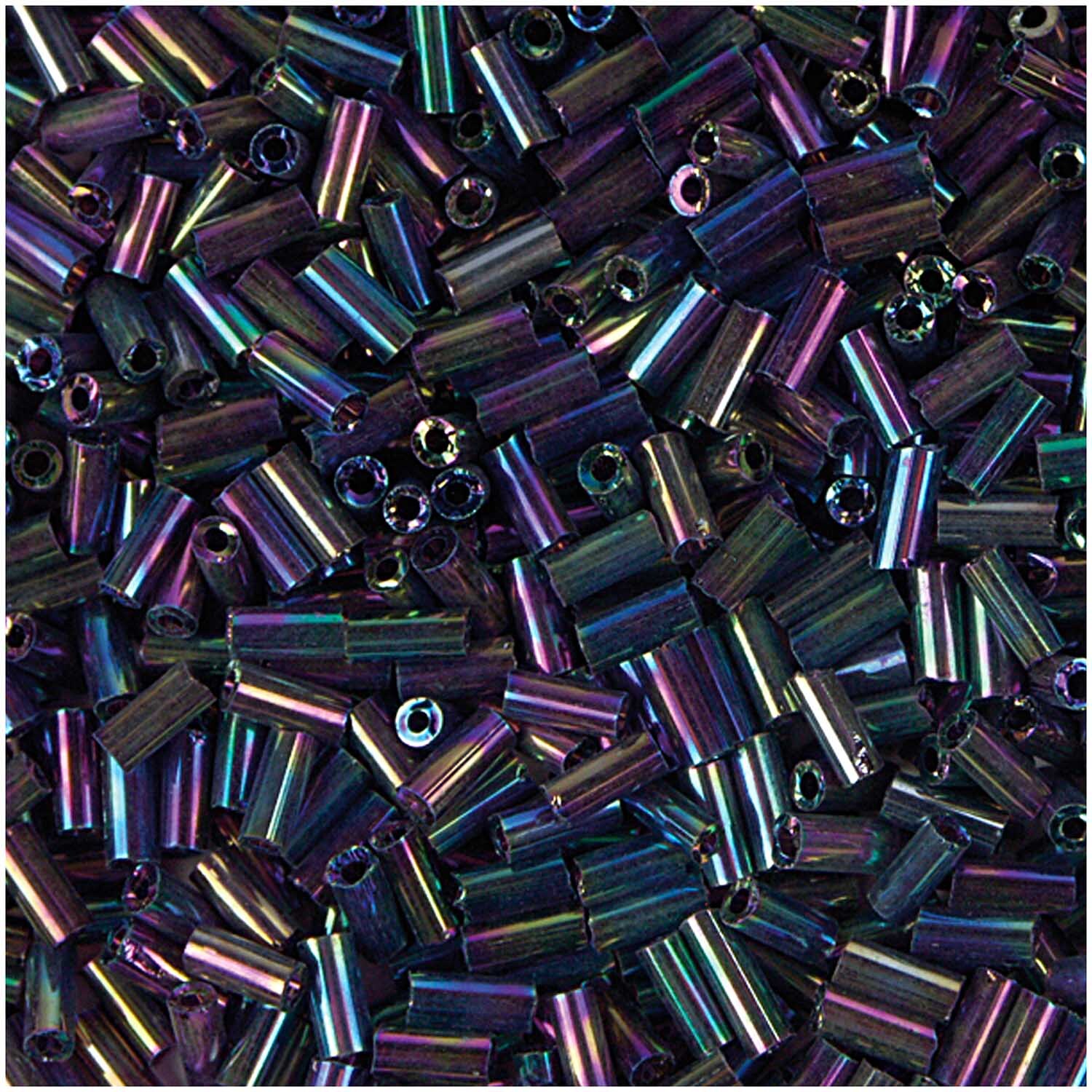 Rico Design Rocailles Stäbchen Perlen 6,75mm 14g Brombeer Regenbogen Matt von Rico Design