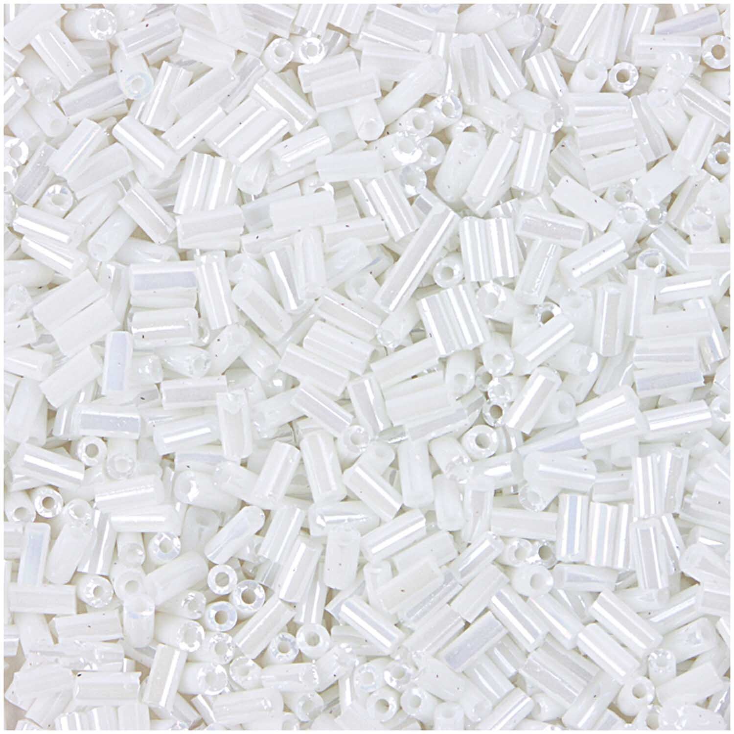 Rico Design Rocailles Stäbchen Perlen 6,75mm 14g Weiß Irisierend von Rico Design