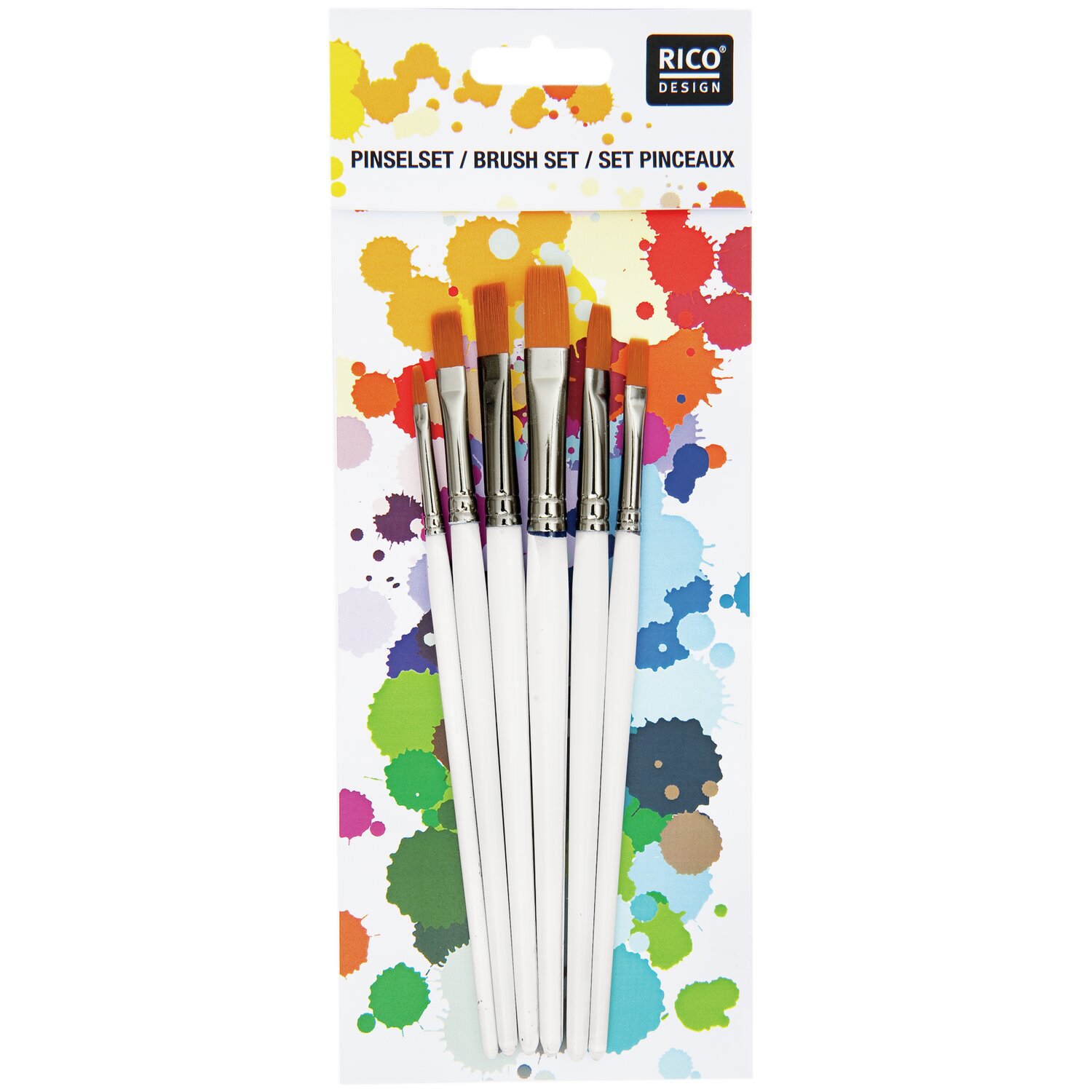 Schul- und Hobbypinsel flach 6er Set von Rico Design