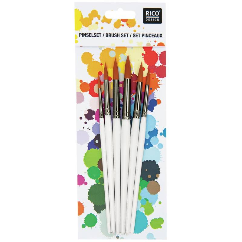 Schul- und Hobbypinsel rund 6er Set von Rico Design