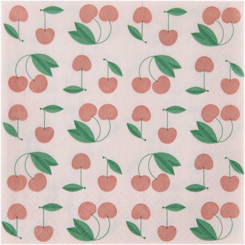 Servietten Kirschen 33x33cm 20 Stück von Rico Design