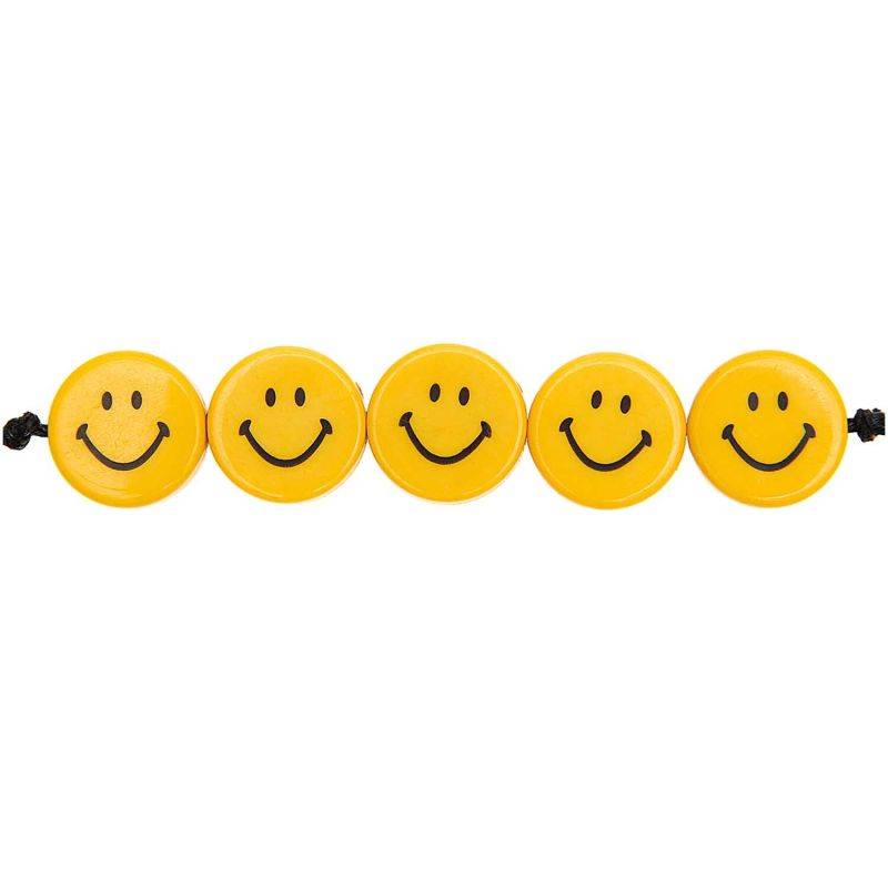 Smiley® Originals Perlen flach gelb 13x5mm 20 Stück von Rico Design