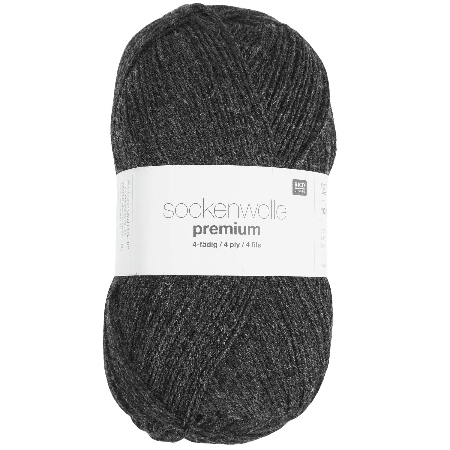 Rico Design Sockenwolle Premium 4-fädig Anthrazit Rico Design Sockenwolle Premium 4-fädig Anthrazit von Rico Design