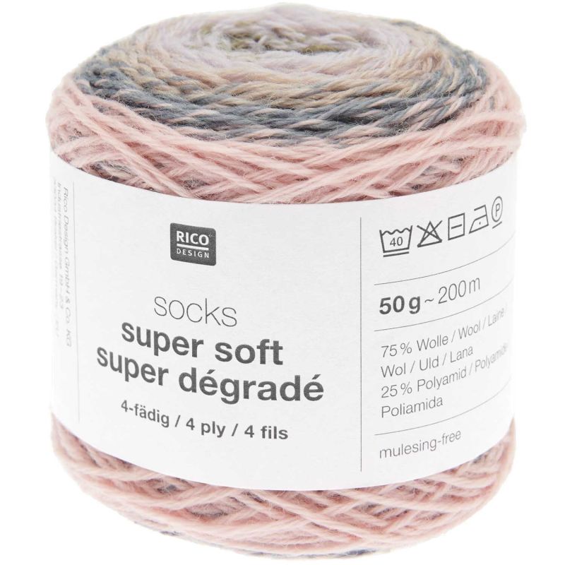 Socks Super Soft Super Dégradé 4-fädig von Rico Design