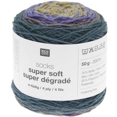 Socks Super Soft Super Dégradé 4-fädig von Rico Design