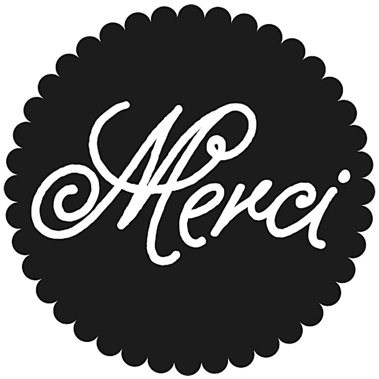 Stempel rund Merci 3,5cm Stempel rund Merci 3,5cm von Rico Design