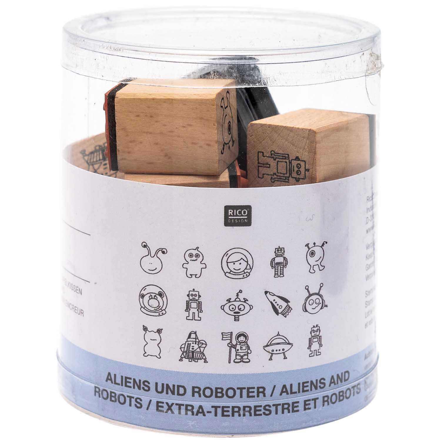 Stempelset Aliens & Roboter 2x2cm von Rico Design