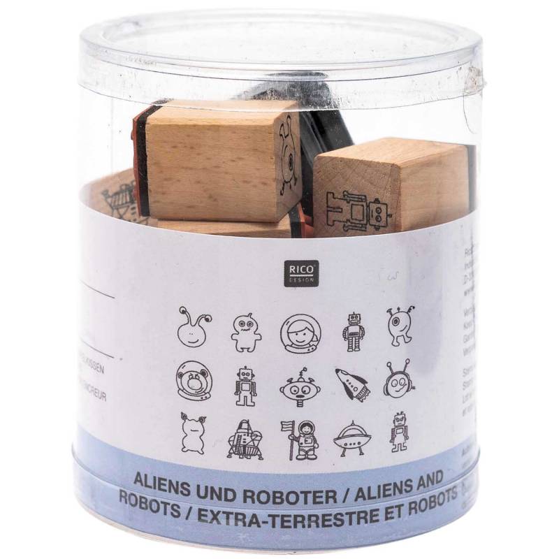 Stempelset Aliens & Roboter 2x2cm von Rico Design