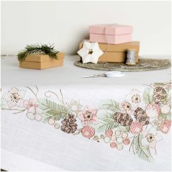 Stickpackung Tischdecke Christrosen 90x90cm von Rico Design