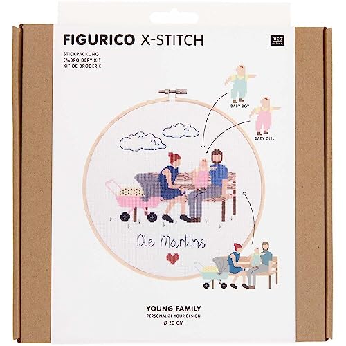 Rico Design | Stickpackung | Figurico | Young Family Ø 20 cm Rico Design | Stickpackung | Figurico | Young Family Ø 20 cm von Rico Design