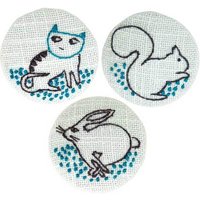 Stickpackung Knöpfe Katze-Eichhörnchen-Hase 4cm Stickpackung Knöpfe Katze-Eichhörnchen-Hase 4cm von Rico Design
