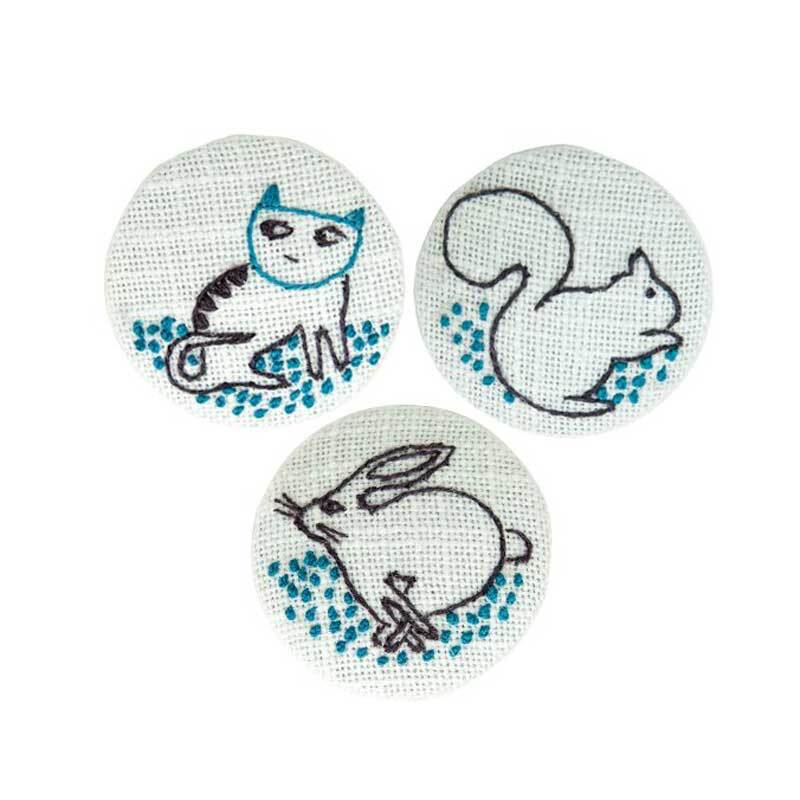 Stickpackung Knöpfe Katze-Eichhörnchen-Hase 4cm Stickpackung Knöpfe Katze-Eichhörnchen-Hase 4cm von Rico Design