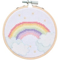Stickpackung Mini Kit Regenbogen Bild Ø10 cm von Rico Design