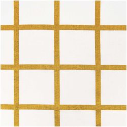 Stoff Karo groß Karo weiß-gold 140cm von Rico Design