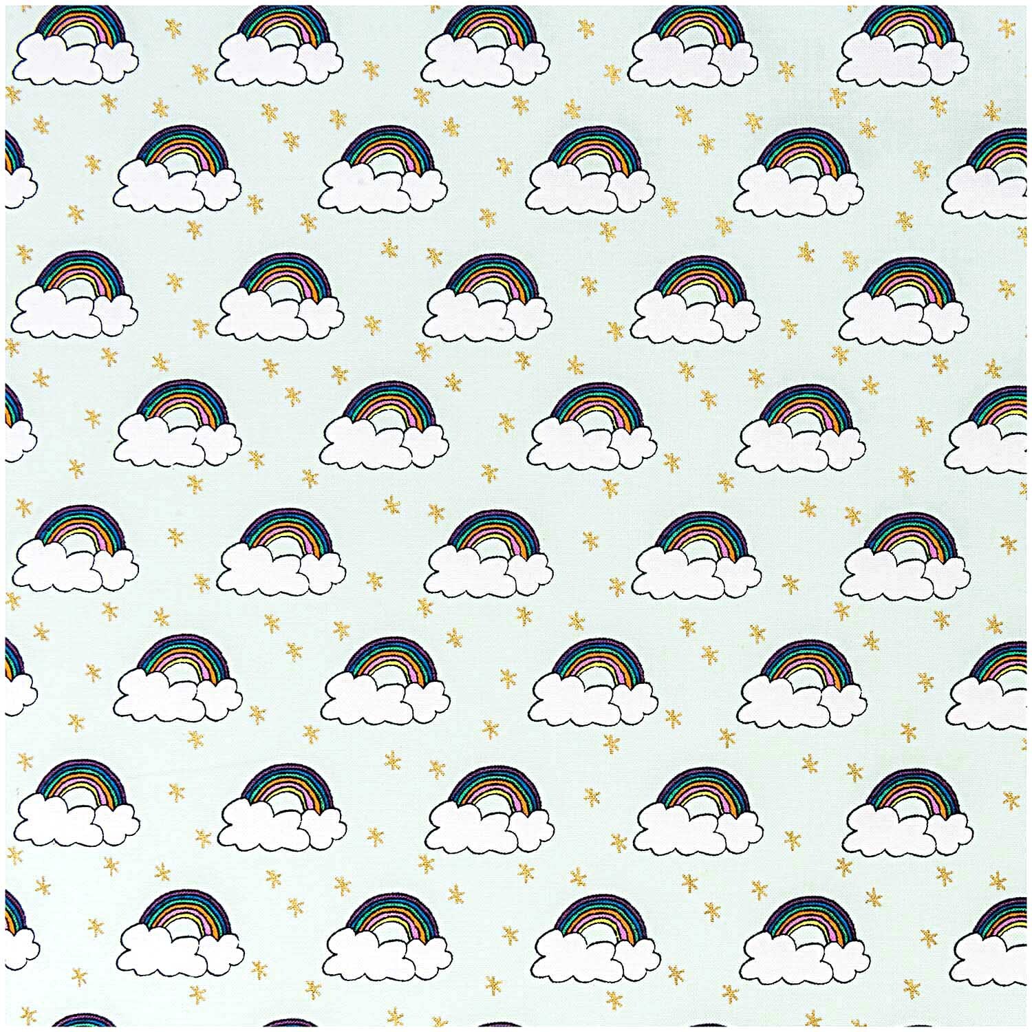 Stoff Regenbogen mint-gold 50x140cm Stoff Regenbogen mint-gold 50x140cm von Rico Design