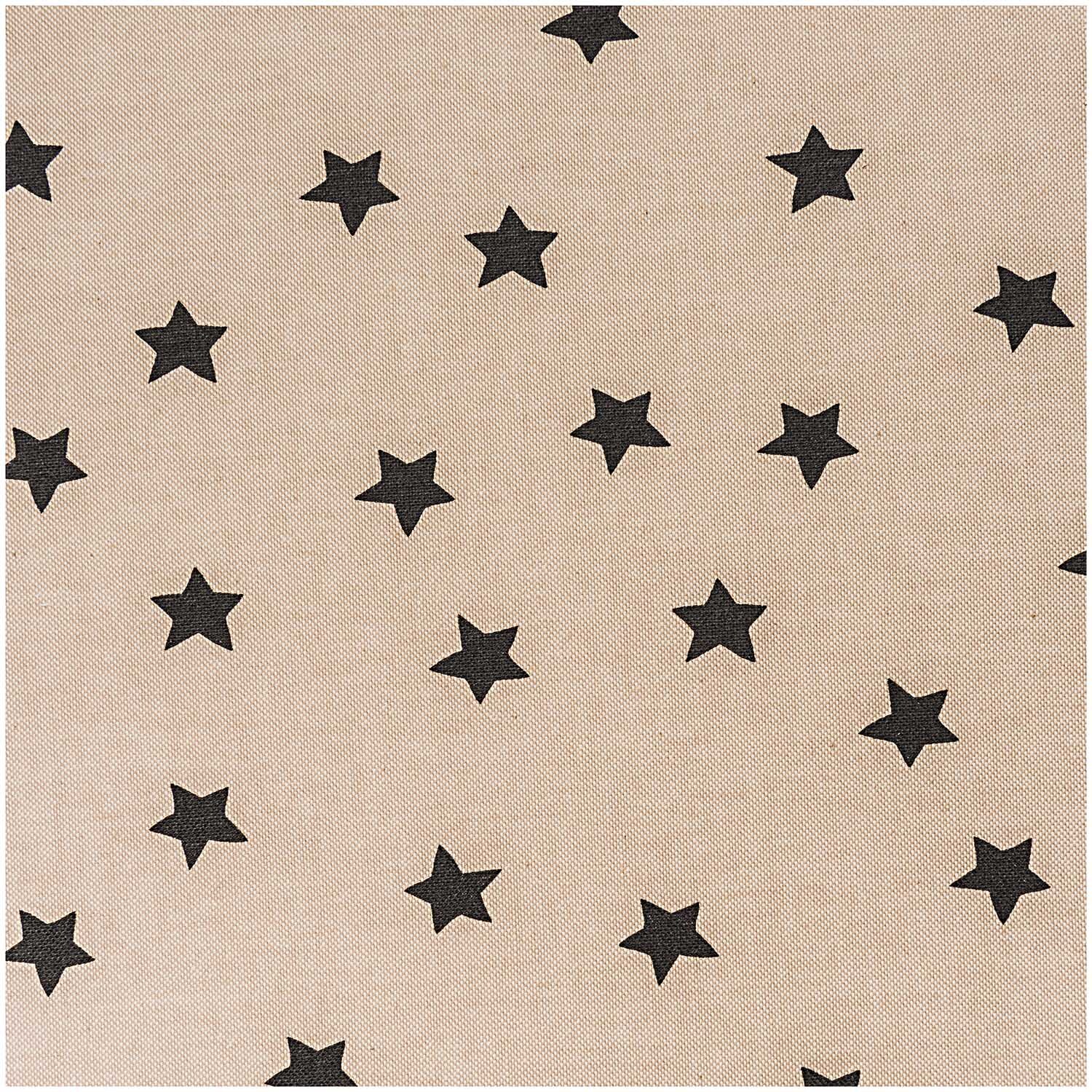Stoff Sterne natur-schwarz 50x140cm von Rico Design