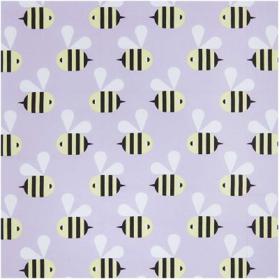 Stoffabschnitt Baumwoll-Popelin flieder Bienen 50x140cm Stoffabschnitt Baumwoll-Popelin flieder Bienen 50x140cm von Rico Design