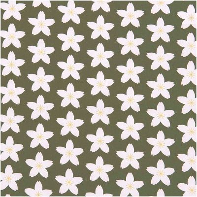 Stoffabschnitt Baumwoll-Popelin oliv Kirschblüten 50x140cm Stoffabschnitt Baumwoll-Popelin oliv Kirschblüten 50x140cm von Rico Design