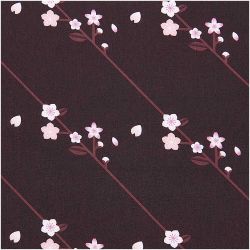 Stoffabschnitt Baumwoll-Popelin schwarz Sakura Zweige 50x140cm von Rico Design