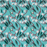 Stoffabschnitt Baumwoll-Popelin türkis Kirschblüten 50x140cm Stoffabschnitt Baumwoll-Popelin türkis Kirschblüten 50x140cm von Rico Design