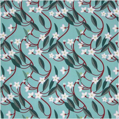 Stoffabschnitt Baumwoll-Popelin türkis Kirschblüten 50x140cm Stoffabschnitt Baumwoll-Popelin türkis Kirschblüten 50x140cm von Rico Design