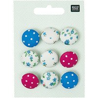Stoffknöpfe floral-gepunktet 2cm 9 Stück Stoffknöpfe floral-gepunktet 2cm 9 Stück von Rico Design